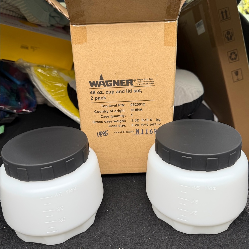 Wagner 48 oz. Cup and Lid Set - Black and White